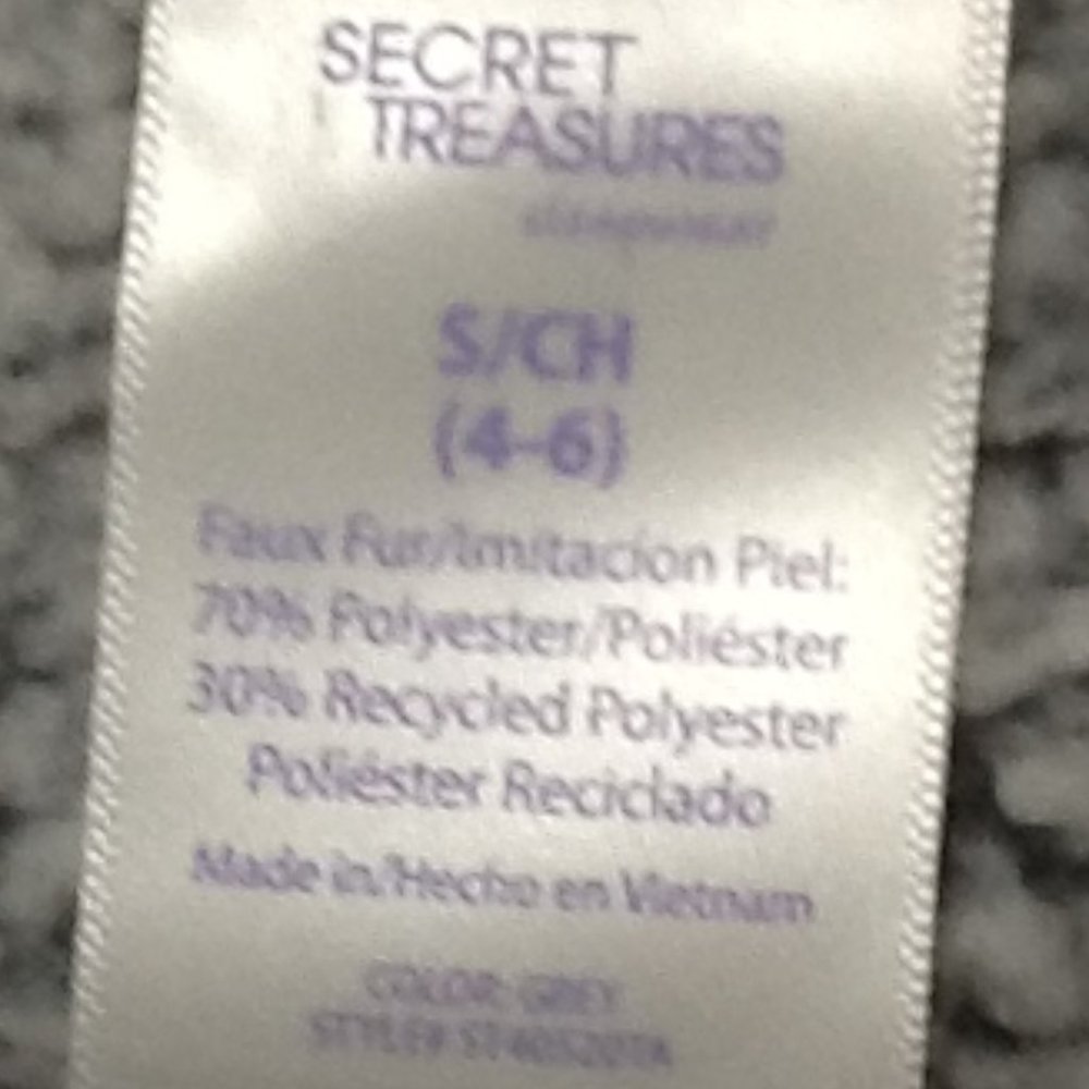 Small gray Secret Treasure  sleep sherpa top - Picture 3 of 6